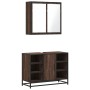 Set de muebles baño 2 pzas madera contrachapada marrón roble de , Muebles de baño - Ref: Foro24-3300914, Precio: 145,22 €, De...