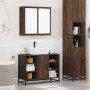 Set de muebles baño 2 pzas madera contrachapada marrón roble de , Muebles de baño - Ref: Foro24-3300914, Precio: 145,22 €, De...