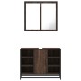 Set de muebles baño 2 pzas madera contrachapada marrón roble de , Muebles de baño - Ref: Foro24-3300914, Precio: 145,22 €, De...