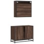 Set de muebles baño 2 pzas madera contrachapada marrón roble de , Muebles de baño - Ref: Foro24-3300914, Precio: 145,22 €, De...