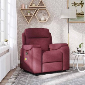 Sillón de masaje reclinable de tela color vino tinto de , Sillones - Ref: Foro24-4015693, Precio: 204,21 €, Descuento: %