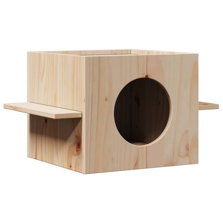 Casa para gatos madera maciza pino 51x35x30 cm de , Mobiliario para gatos - Ref: Foro24-859304, Precio: 45,35 €, Descuento: %