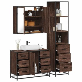Set de muebles baño 3 pzas madera contrachapada roble marrón de , Muebles de baño - Ref: Foro24-3301144, Precio: 289,75 €, De...