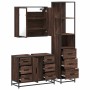 Set de muebles baño 3 pzas madera contrachapada roble marrón de , Muebles de baño - Ref: Foro24-3301144, Precio: 289,75 €, De...