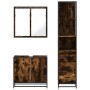 Set de muebles baño 3 pzas madera contrachapada roble ahumado de , Muebles de baño - Ref: Foro24-3301127, Precio: 212,46 €, D...
