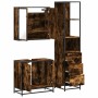 Set de muebles baño 3 pzas madera contrachapada roble ahumado de , Muebles de baño - Ref: Foro24-3301127, Precio: 212,46 €, D...