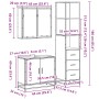 Set de muebles baño 3 pzas madera contrachapada roble ahumado de , Muebles de baño - Ref: Foro24-3301127, Precio: 212,46 €, D...