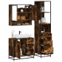 Set de muebles baño 3 pzas madera contrachapada roble ahumado de , Muebles de baño - Ref: Foro24-3301167, Precio: 250,87 €, D...