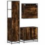 Set de muebles baño 3 pzas madera contrachapada roble ahumado de , Muebles de baño - Ref: Foro24-3301167, Precio: 250,87 €, D...
