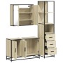 Set de muebles de baño 3 pzas madera contrachapada roble Sonoma de , Muebles de baño - Ref: Foro24-3301131, Precio: 270,91 €,...