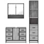 Set de muebles de baño 3 pzas madera contrachapada gris sonoma de , Muebles de baño - Ref: Foro24-3301173, Precio: 318,12 €, ...