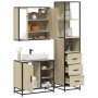 Set de muebles de baño 3 pzas madera contrachapada roble Sonoma de , Muebles de baño - Ref: Foro24-3301146, Precio: 261,92 €,...