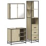Set de muebles de baño 3 pzas madera contrachapada roble Sonoma de , Muebles de baño - Ref: Foro24-3301146, Precio: 261,92 €,...