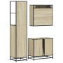 Set de muebles de baño 3 pzas madera contrachapada roble Sonoma de , Muebles de baño - Ref: Foro24-3301146, Precio: 261,92 €,...
