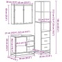 Set de muebles de baño 3 pzas madera contrachapada roble Sonoma de , Muebles de baño - Ref: Foro24-3301146, Precio: 261,92 €,...