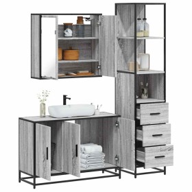 Set de muebles de baño 3 pzas madera contrachapada gris sonoma de , Muebles de baño - Ref: Foro24-3301133, Precio: 274,65 €, ...