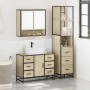 Set de muebles de baño 3 pzas madera contrachapada roble Sonoma de , Muebles de baño - Ref: Foro24-3301171, Precio: 301,51 €,...