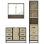 Set de muebles de baño 3 pzas madera contrachapada roble Sonoma de , Muebles de baño - Ref: Foro24-3301171, Precio: 301,51 €,...