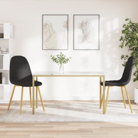 Sillas de comedor 2 unidades terciopelo negro en Sillas de comedor | Comprar online en Foru.es