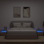 Mesilla de noche con luces LED roble artesanal 60x35x40 cm de , Mesitas de noche - Ref: Foro24-3329176, Precio: 52,49 €, Desc...