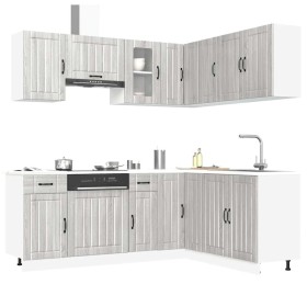Mueble cocina Kalmar sonoma gris 11 pzas madera contrachapada de , Armarios de cocina - Ref: Foro24-3314947, Precio: 693,40 €...