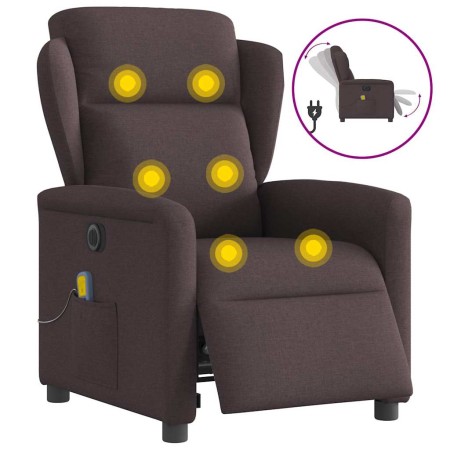 Sillón reclinable de masaje eléctrico tela marrón oscuro de , Sillones - Ref: Foro24-3303129, Precio: 249,07 €, Descuento: %