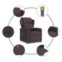 Sillón reclinable de masaje eléctrico tela marrón oscuro de , Sillones - Ref: Foro24-3303129, Precio: 249,07 €, Descuento: %