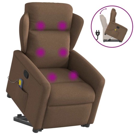 Silla de masaje reclinable de pie de tela marrón de , Sillones - Ref: Foro24-3303148, Precio: 271,02 €, Descuento: %