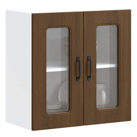 Armario pared cocina puerta de cristal Kalmar roble marrón de , Armarios de cocina - Ref: Foro24-853674, Precio: 69,24 €, Des...