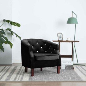 Sillón de terciopelo negro en Sillones | Comprar online en Foru.es