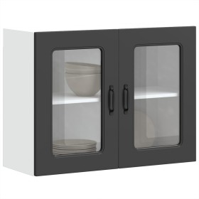 Armario pared cocina puerta de cristal Kalmar negra de , Armarios de cocina - Ref: Foro24-853608, Precio: 97,08 €, Descuento: %