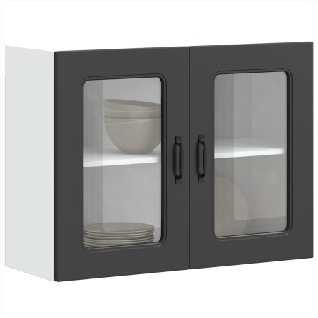 Armario pared cocina puerta de cristal Kalmar negra de , Armarios de cocina - Ref: Foro24-853608, Precio: 97,08 €, Descuento: %