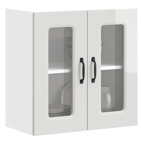 Armario pared cocina puerta cristal Kalmar blanca alto brillo de , Armarios de cocina - Ref: Foro24-853669, Precio: 79,00 €, ...