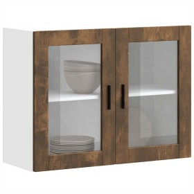 Armario de pared para cocina puerta cristal Porto roble ahumado de , Armarios de cocina - Ref: Foro24-854092, Precio: 87,00 €...
