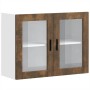 Armario de pared para cocina puerta cristal Porto roble ahumado de , Armarios de cocina - Ref: Foro24-854092, Precio: 87,00 €...