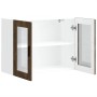 Armario de pared para cocina puerta cristal Porto roble ahumado de , Armarios de cocina - Ref: Foro24-854092, Precio: 87,00 €...