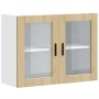 Armario de pared para cocina puerta cristal Porto roble sonoma de , Armarios de cocina - Ref: Foro24-854090, Precio: 90,13 €,...