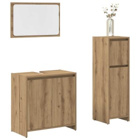 Juego de muebles baño 3 piezas madera ingeniería roble artisan de , Muebles de baño - Ref: Foro24-3328564, Precio: 117,98 €, ...