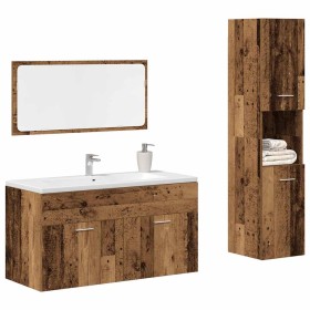 Juego de muebles de baño 3 piezas madera ingeniería envejecida de , Muebles de baño - Ref: Foro24-3328591, Precio: 159,65 €, ...