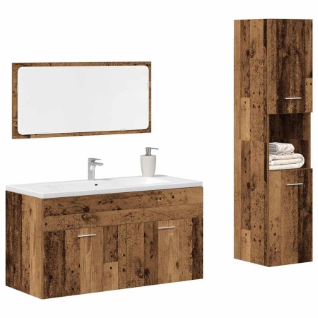 Juego de muebles de baño 3 piezas madera ingeniería envejecida de , Muebles de baño - Ref: Foro24-3328591, Precio: 159,65 €, ...