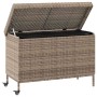 Caja almacenaje jardín ruedas ratán sintético gris 110x55x73cm de , Cajas de almacenaje para exteriores - Ref: Foro24-4103828...