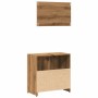 Mueble de baño con espejo de madera ingeniería roble artesanal de , Muebles de baño - Ref: Foro24-856043, Precio: 68,35 €, De...