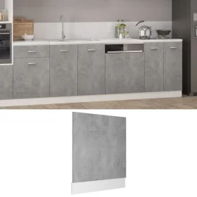 Panel para lavavajillas contrachapada gris hormigón 59,5x3x67cm de vidaXL, Armarios de cocina - Ref: Foro24-802566, Precio: 3...