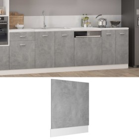 Panel para lavavajillas contrachapada gris hormigón 59,5x3x67cm de vidaXL, Armarios de cocina - Ref: Foro24-802566, Precio: 3...