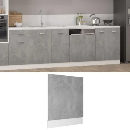 Panel para lavavajillas contrachapada gris hormigón 59,5x3x67cm de vidaXL, Armarios de cocina - Ref: Foro24-802566, Precio: 3...