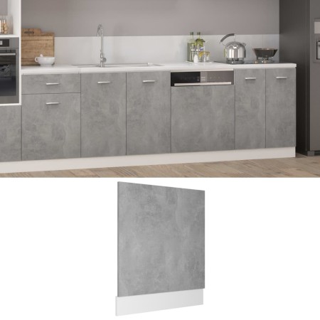 Panel para lavavajillas contrachapada gris hormigón 59,5x3x67cm de vidaXL, Armarios de cocina - Ref: Foro24-802566, Precio: 3...