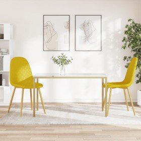 Sillas de comedor 2 uds terciopelo amarillo mostaza en Sillas de comedor | Comprar online en Foru.es