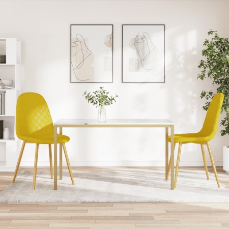 Sillas de comedor 2 uds terciopelo amarillo mostaza en Sillas de comedor | Comprar online en Foru.es