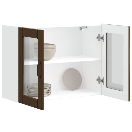 Armario pared cocina puerta de cristal Lucca roble marrón de , Armarios de cocina - Ref: Foro24-853854, Precio: 84,43 €, Desc...
