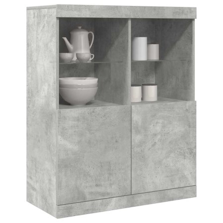 Aparador de madera contrachapada gris hormigón 81x37x100 cm de , Taquillas y armarios de almacenamiento - Ref: Foro24-3318620...